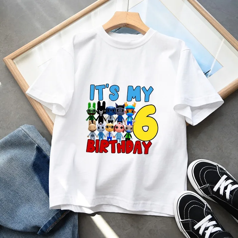 Animals Hospital Boys Girls Birthday T-shirts Cartoon Anime Print Short Sleeve Children Summer Clothes Kids Fashion Tops Gifts