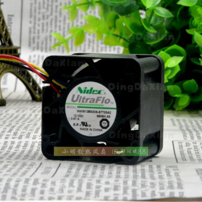 

D 1 pcs For NIDEC W40S12BS3D5-57T03A2 | 4028 12V 0.67A 4CM PWM Axial Cooling Fan
