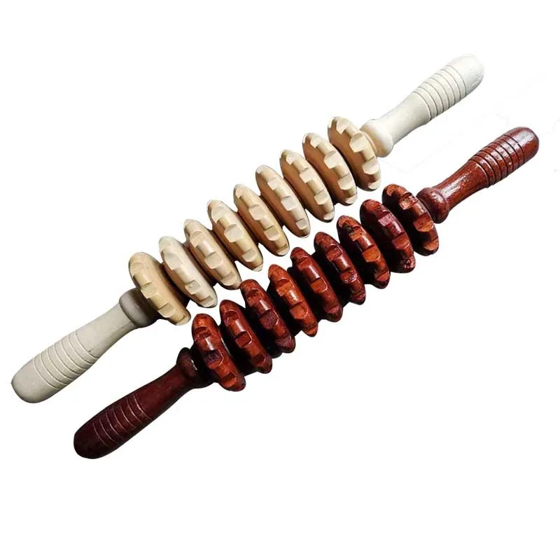 

Деревянный триггерный массажер для тела, 9 колес, деревянный ручной массажер для сжигания жира, 2 цвета для здравоохранения, терапии древесины