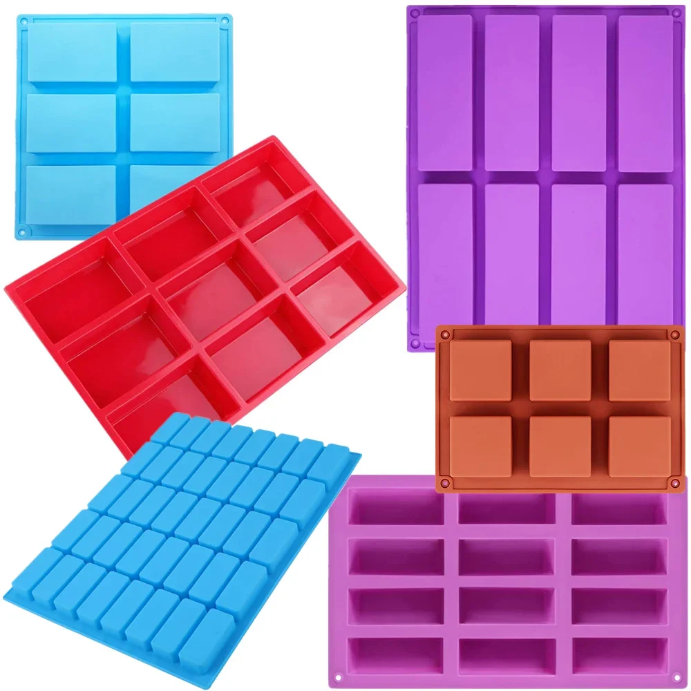 Forma de Silicone Retangular para Bolo, Sabonete, Pudim, Muffin, Pão, Brownie e Pão de Milho