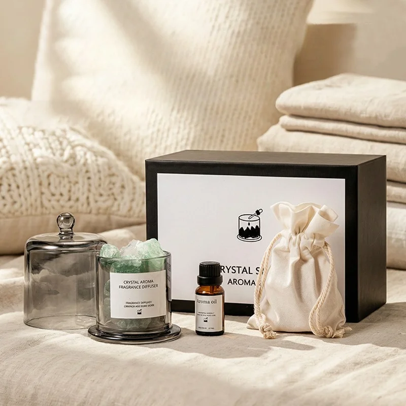 15ML Essential Oil 350g Crystal Stone Diffuser Gift Set Aromatherapy Home Bedroom Fragrance Ornament Birthday Wedding Present
