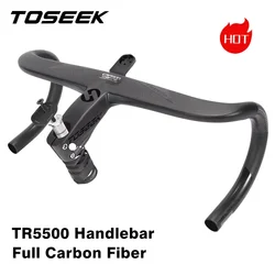 TOSEEK TR5500 Full Internal Cable Routing Road Bicycle Handlebar T800 Carbon Integrated Di2 With Bike Computer Holder