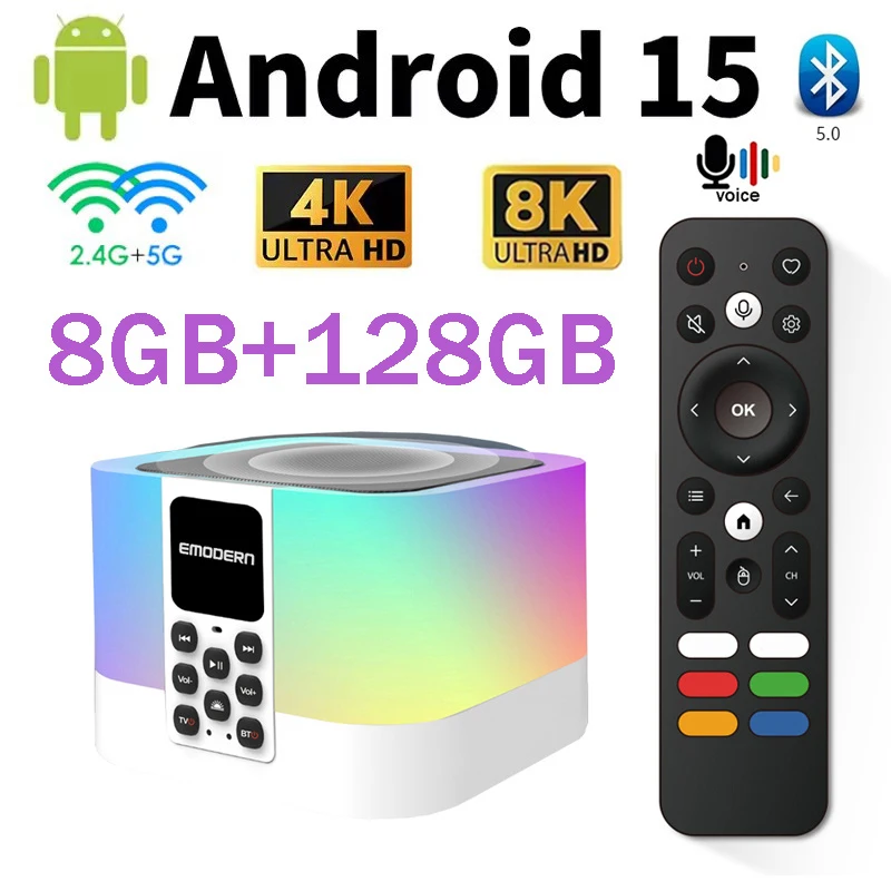 

ТВ-приставка Z1 Mix на Android 15, четырехъядерный процессор Allwinner H313, BT5.0, медиаплеер, двойной Wi-Fi 5G/4G, HD 8K/4K, голосовой пульт, умное стриминговое IPTV.