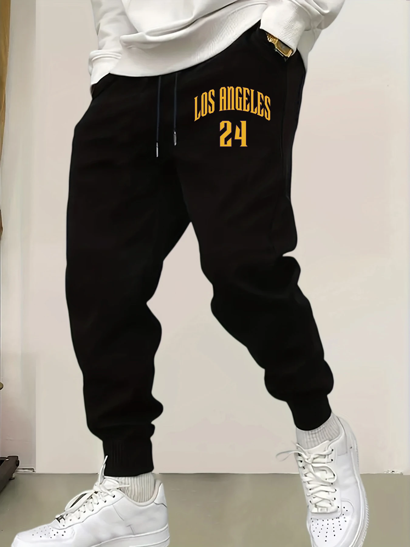 Los Angeles 24 Pantaloni sportivi da uomo con stampa di lettere Pantaloni elastici in vita alla moda Pantaloni hip-hop alla moda Casual caldi All-Match Britches