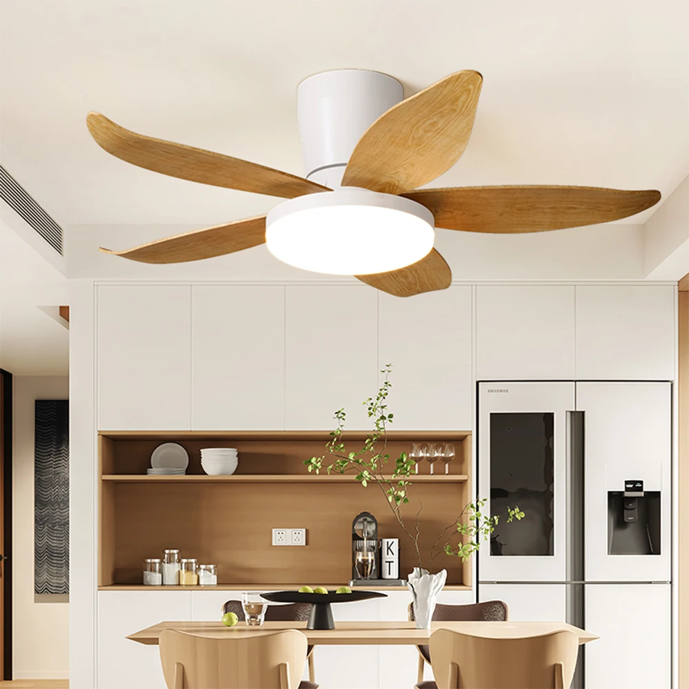 3/5 leaf LED ceiling fan light, restaurant decoration with remote control, living room, kitchen, comfortable wind lighting