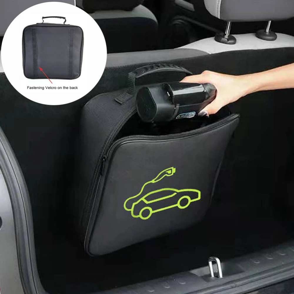 EV Charger Storage Carry Bag Waterproof Fire Retardant Charging Equipment Container for Electric Vehicle Charging Cables Plugs