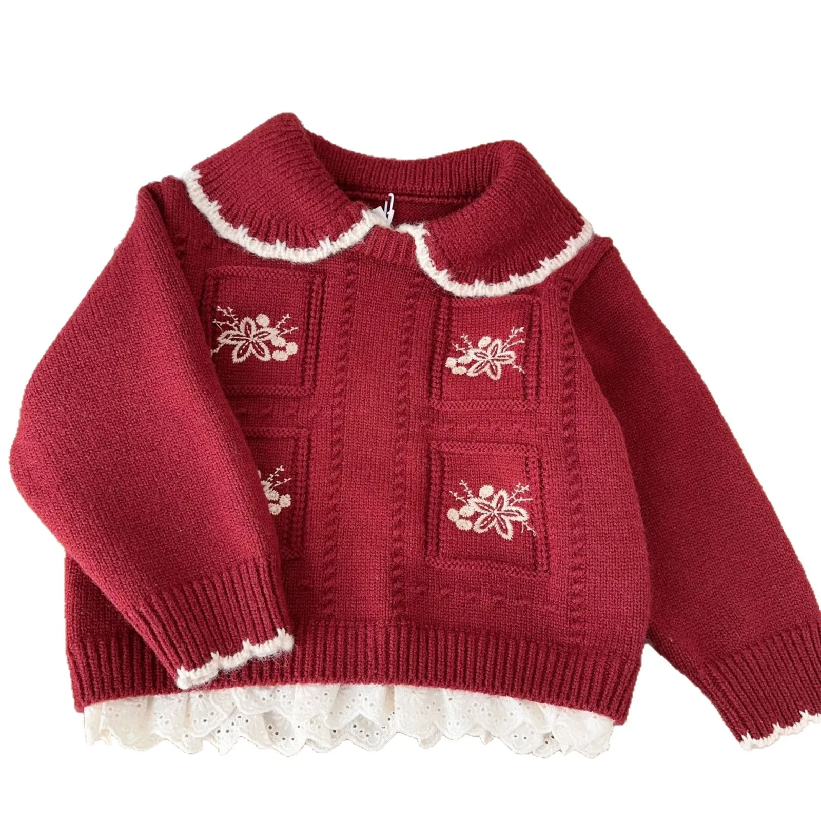 

2025 зимний детский свитер, новогодний свитер для девочек, новый женский новогодний свитер Treasure, зимняя детская верхняя одежда