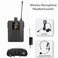 UHF Wireless Headset Microphone with Transmitter Receiver LED Digital Display Bodypack Transmitte for Teaching Live Performance