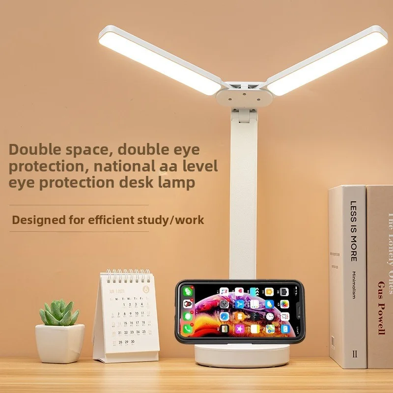 LED Desk Lamp 3 Levels Dimmable Touch Night Light USB Rechargeable Eye Protection Foldable Table Lamp For Bedroom Bedside Readin