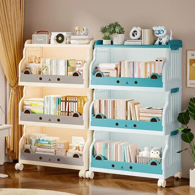 Household GoodsCart Children's Toys Storage Rack Shelf Multi-layer Bookshelf Picture Book Rack Removable Snack Organizing Rack