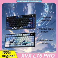 XVX L75 Pro Ukiyoe Theme Dwarf Axis Wired/Wireless Keyboard  Tri-mode OLED Screen Bluetooth RGB Custom Gaming Keyboards Portable