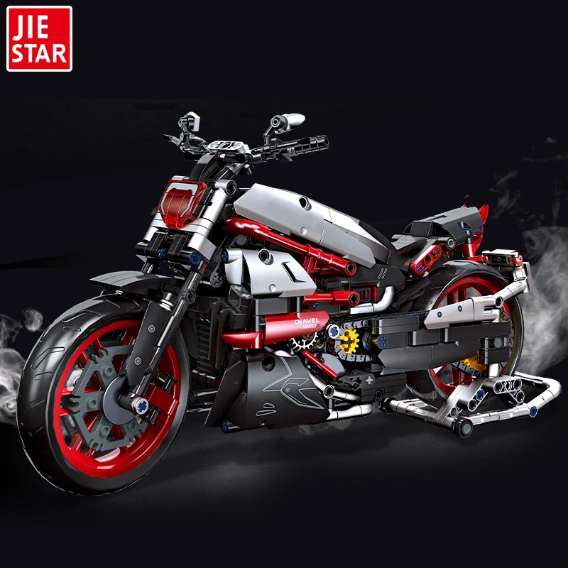 1260PCS 1:6 Diacel Simulation Model Building Block Motorcycle, Creative Decoration Toy, Suitable Gift For Children(No Box)