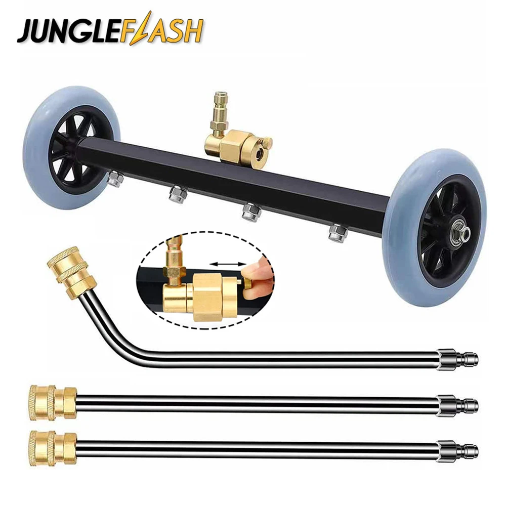 

Pressure Washer Undercarriage Cleaner Under Car Washer Dual Surface Cleaner Water Broom with Extension Wand 1/4” Quick Connector