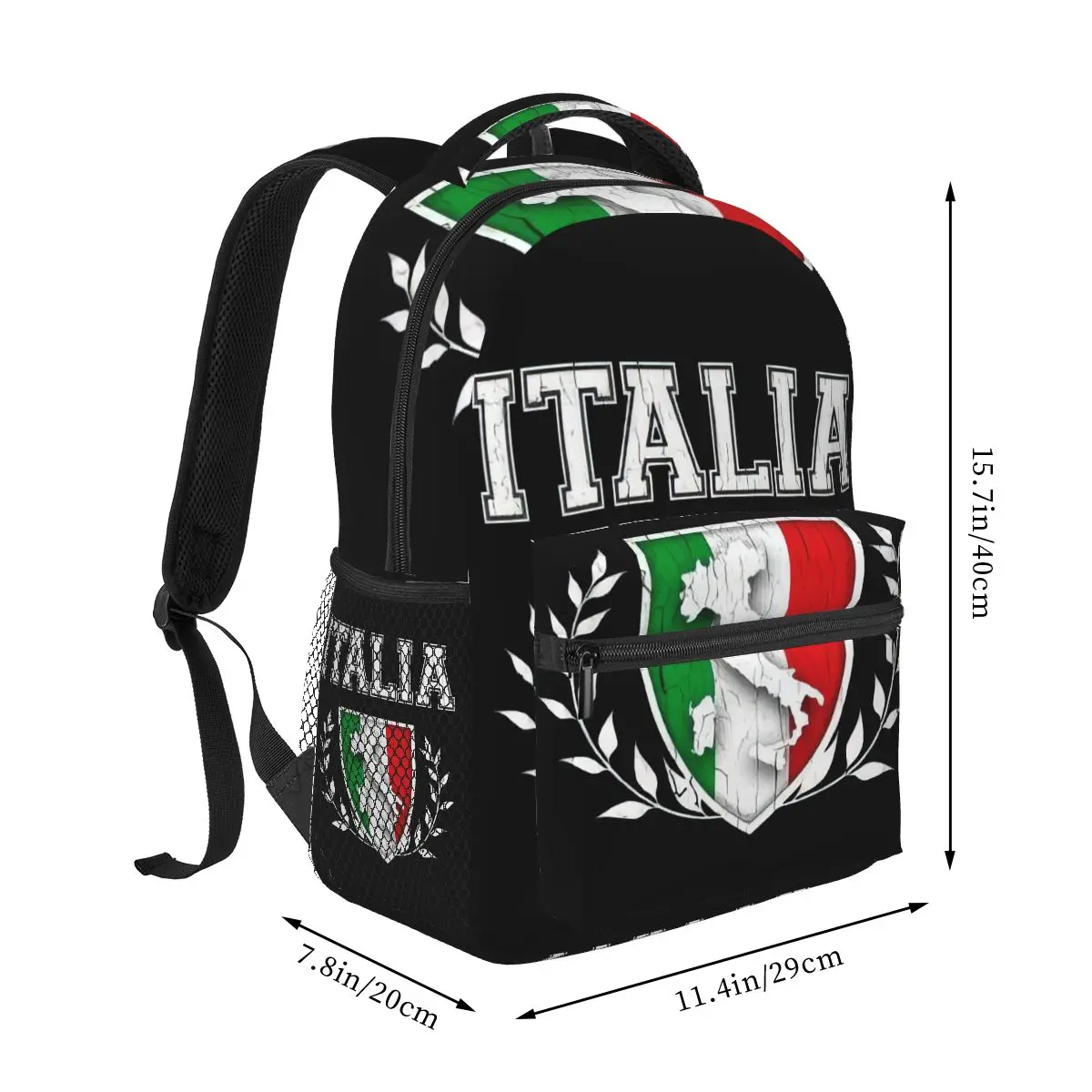 Italia Italy Italian Flag Casual Backpack Unisex Students Leisure Travel Computer Backpack