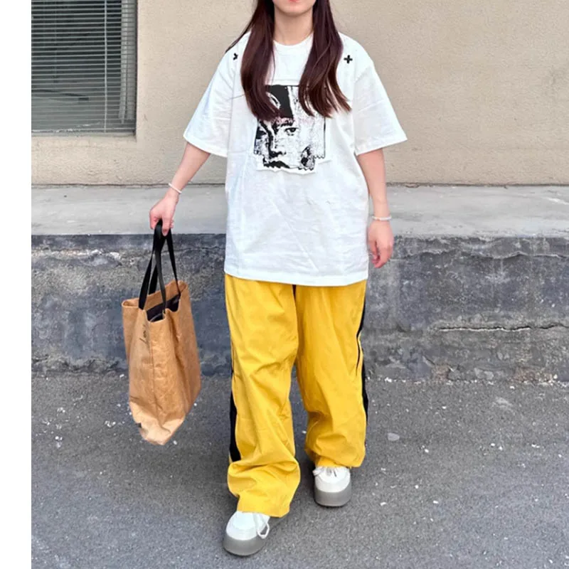 

Hip hop trend wide leg pants retro spicy girl sports work pants women summer thin dopamine outfit work pants womenstreet dance