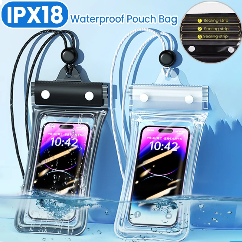 Bolsa impermeable para teléfono Universal IPX8, funda flotante para teléfono móvil a prueba de agua, bolsa seca, Protector impermeable para teléfonos para natación en la playa