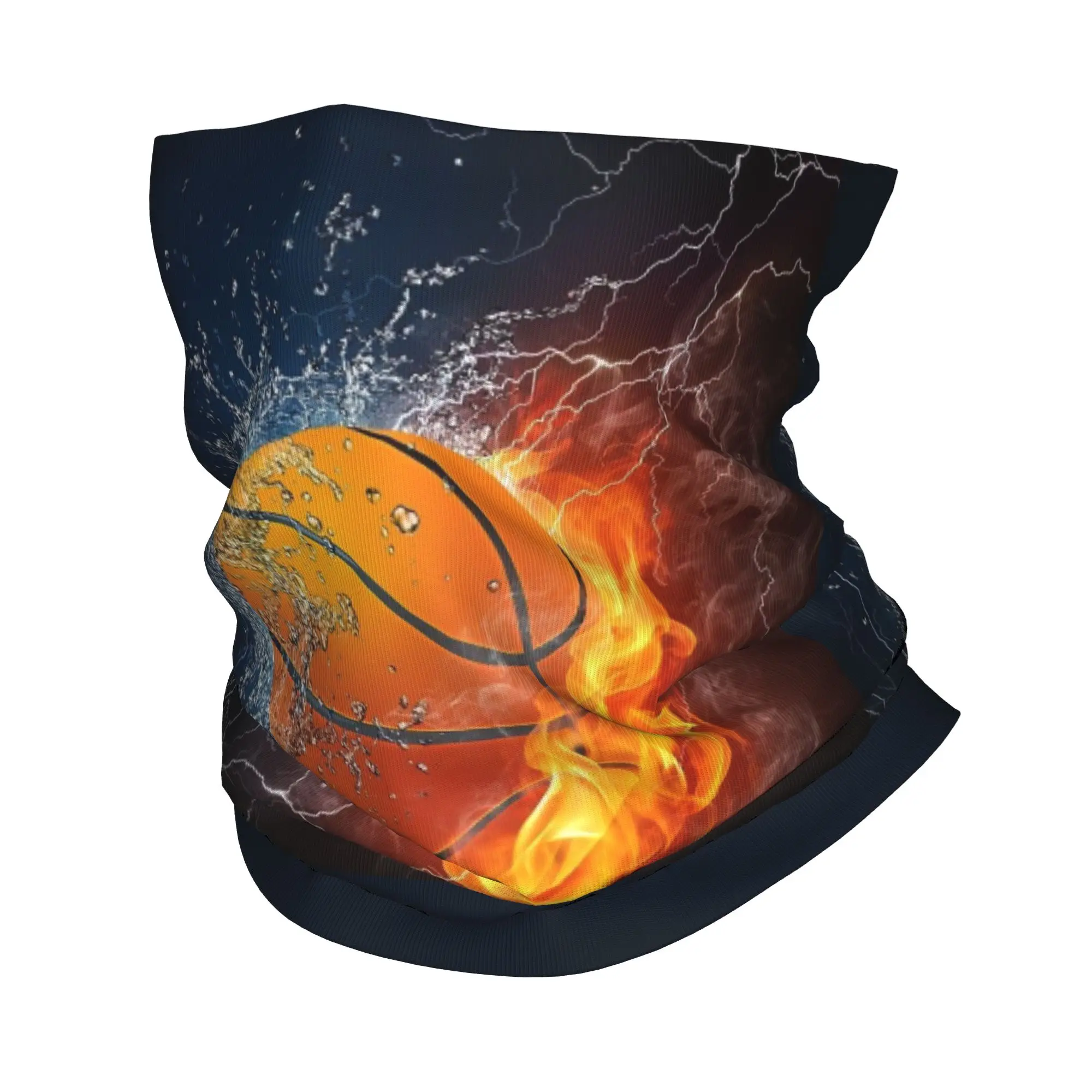 Custom Basketball ice And Fire Bandana Neck Gaiter UV Protection Face Scarf Cover Men Women Sport Player Headwear Tube Balaclava