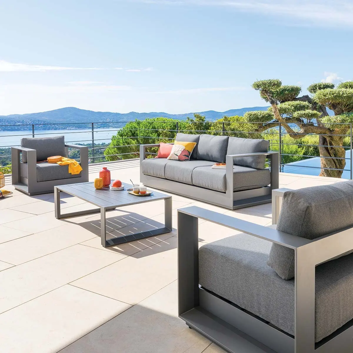 & Excellent Quality Garden Patio Hotel Sectional Outdoor Sofa Hot Selling Aluminum Sofa Set