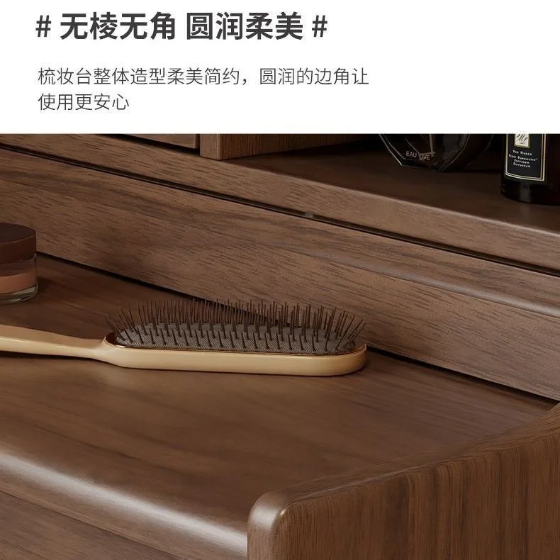 غرفة نوم من الخشب الصلب، طاولة مكياج شمالية بسيطة وحديثة، شقة صغيرة