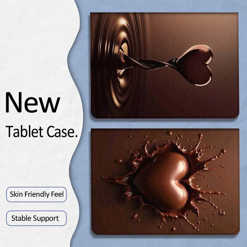 Funda de tableta plegable con diseño de corazón de chocolate para Xiaoxin Lenovo Tab P12 Extreme Legion Y900 Idea Pro GT 12.1 2025, regalo