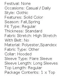 2024 Women's Fall Winter Grommet Gothic Hooded Top High Low Hem Buckle Flare Sleeve Frilled Tops Long Sleeve Hoodie Top