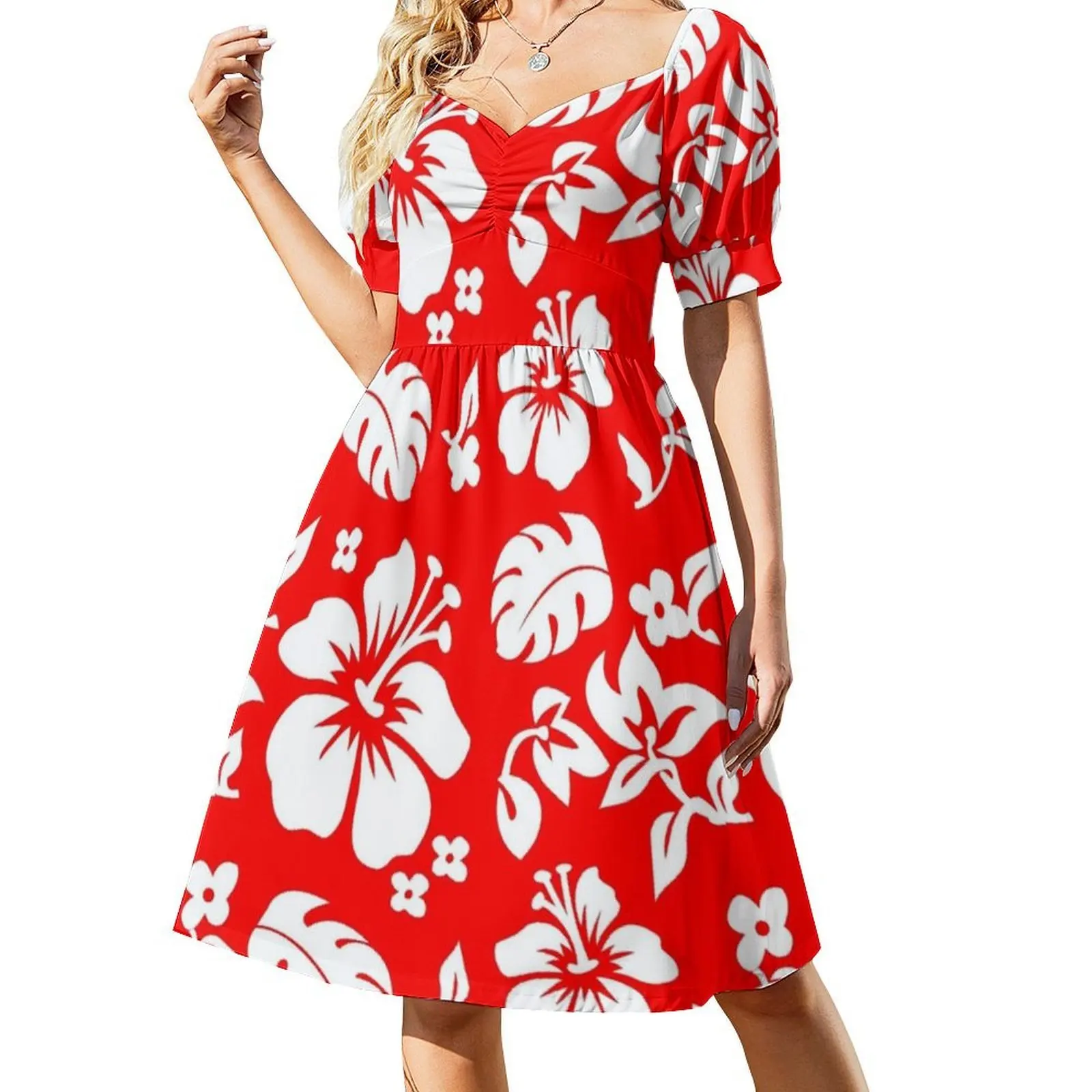 فستان صيفي بوهيمي بدون أكمام للنساء مطبوع عليه زهور فساتين حفلات الشاطئ نمط نبات الغابات المطيرة فستان سهرة على شكل نخيل طبيعي