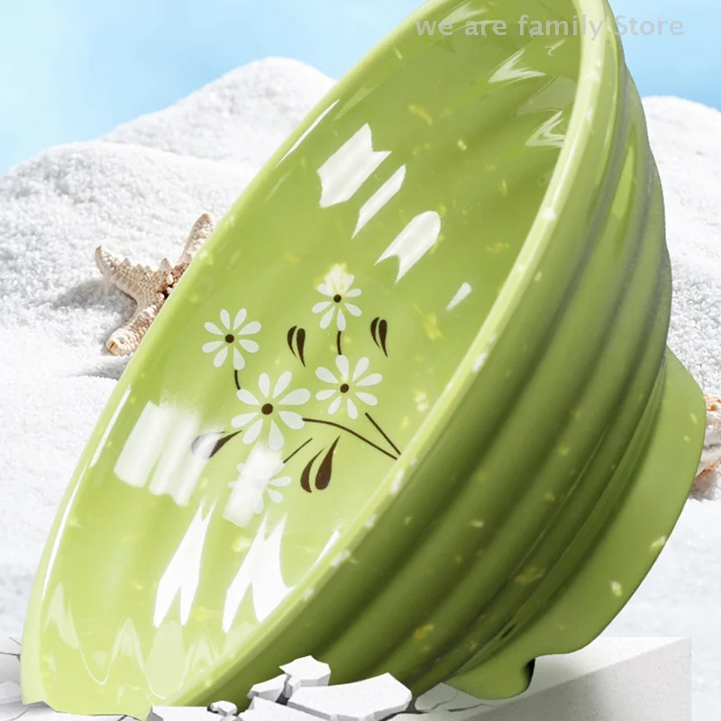 Ciotola per noodle in melammina resistente alla rottura Fiore addensato Ciotola grande Ciotola per zuppa Stoviglie per alimenti in plastica 7/8/9 pollici