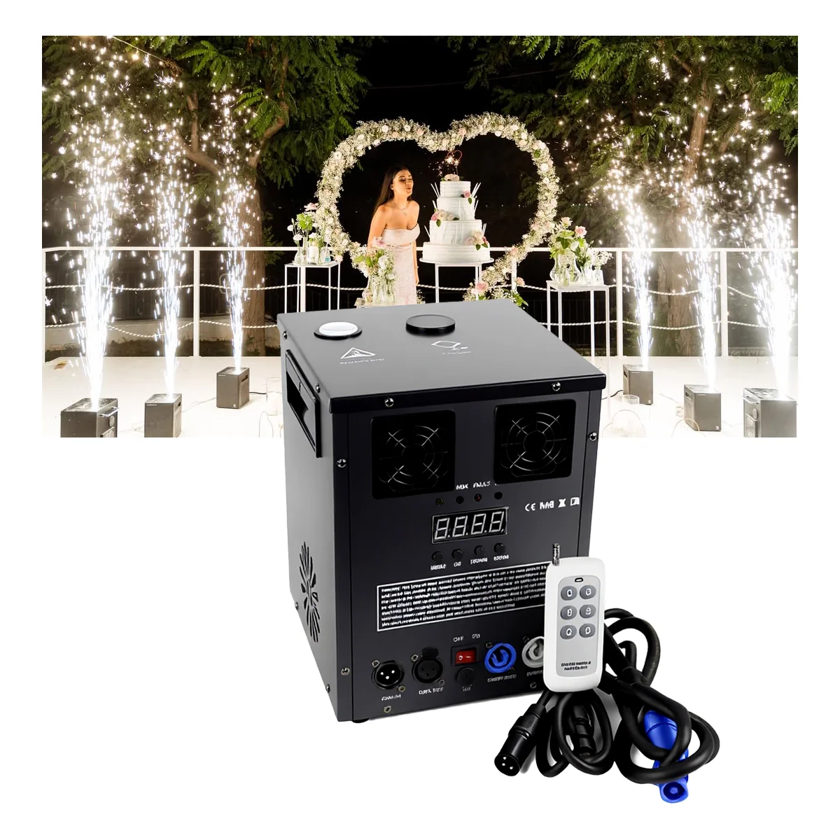 600W Stage Spark Fountain Machine Wedding Backdrop Cold Firework Spark Machine