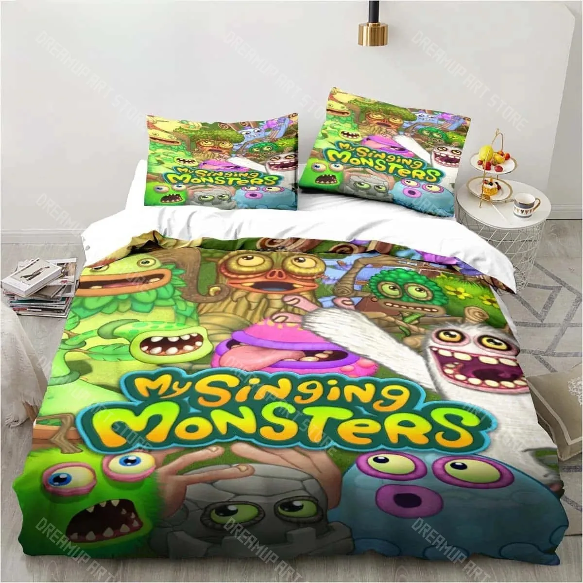 3D Printed My Game Singing Monsters Bedding Set for Boys Girls Duvet Cover Pillowcase Twin Queen King Full Single Double Sizes