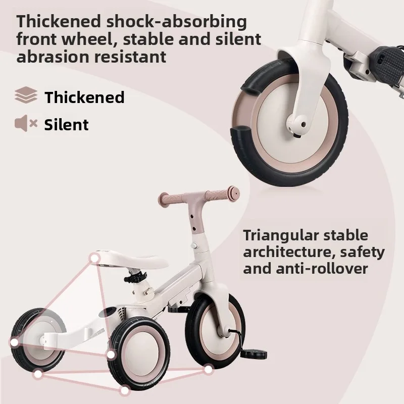 دراجة ثلاثية العجلات للأطفال، عربة أطفال متعددة الوظائف، عربة أطفال ثلاثة في واحد