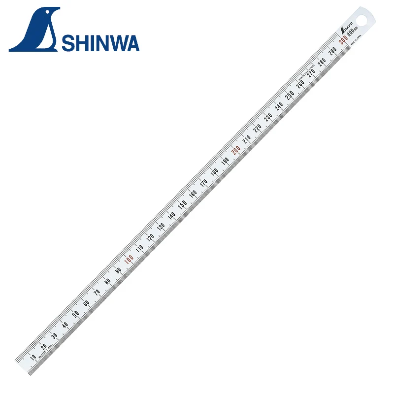 SHINWA Narrow Rule Stainless Steel Matte Ultra-Thin Flexible Ruler For Measuring Curves Attaching to Machines 1PCS