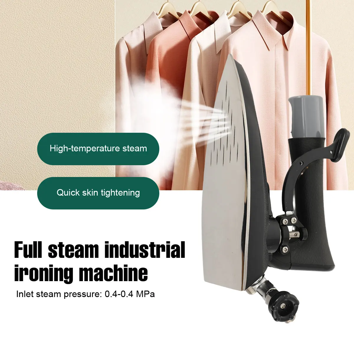 Ferro da Stiro a Vapore Industriale Professionale, Pressa a Vapore Completa per Vestiti, Attrezzatura per Stiratura a Calore Uniforme per Lavanderie