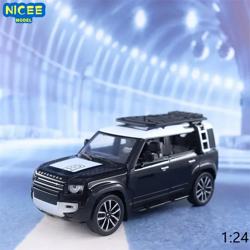 

1:24 Land Rover Defender OUTDOOR EDITION Simulation Diecast Metal Alloy Model car Sound Light Pull Back Collection Kids Toy A571