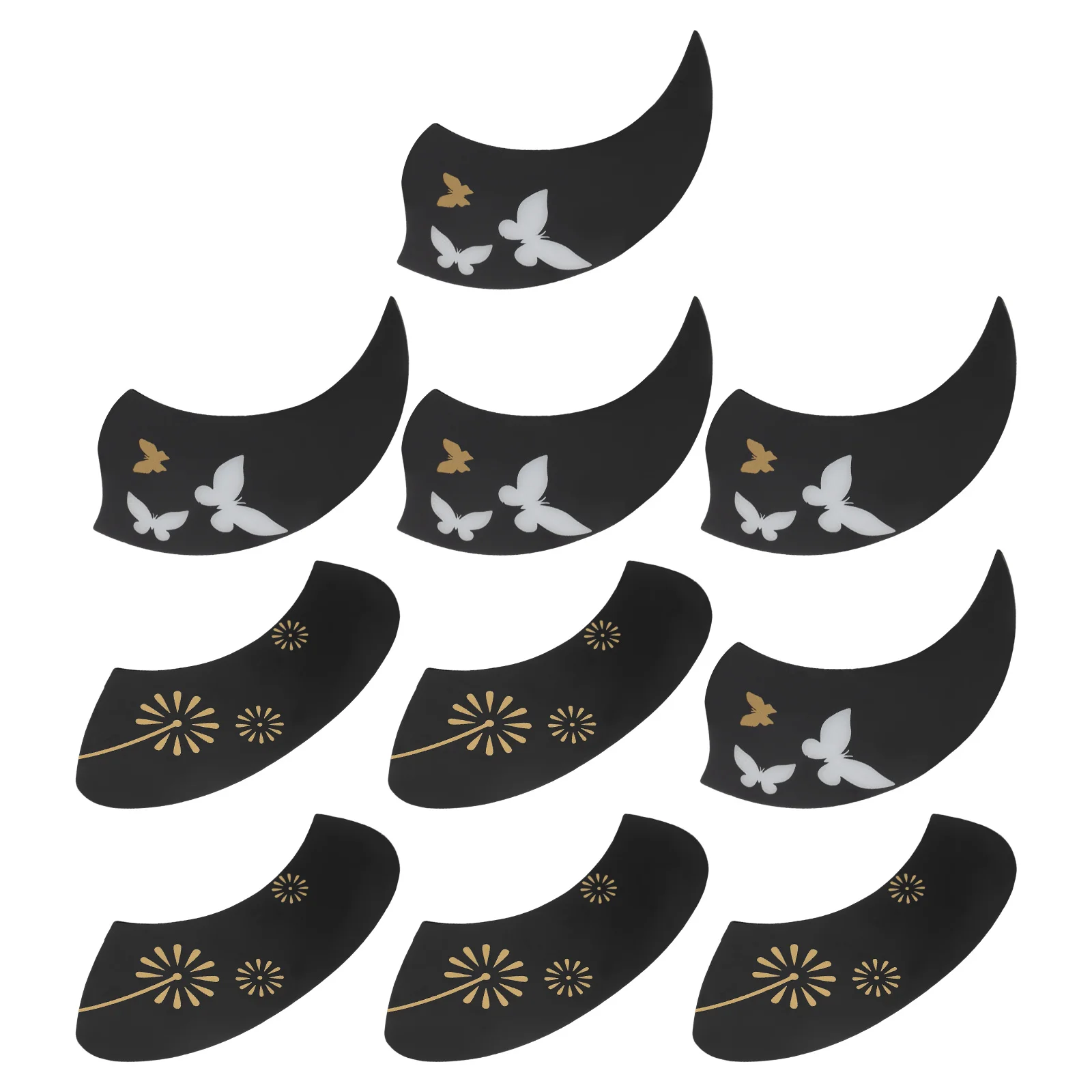 

10 Pcs Ukulili Guard Board Acoustic Guitar Black Scratch Plates Plastic
