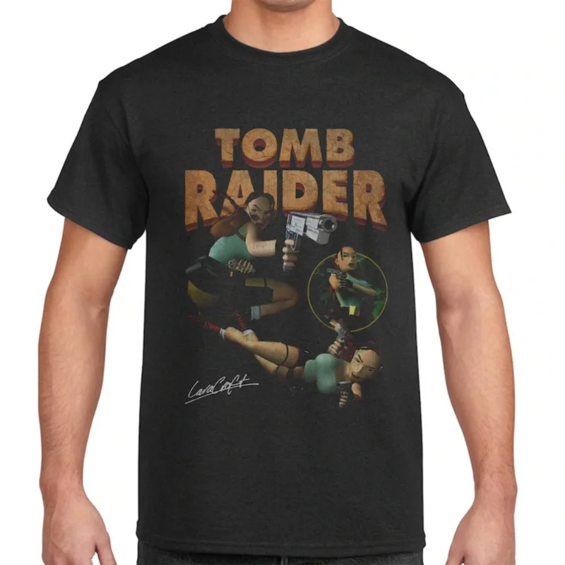 Tomb Raider 2 Lara Croft Explorer Temple Relic Graphic T Shirt Unisex Cotton 90s Retro Game Short Sleeve Vintage Gamer Fan Tee