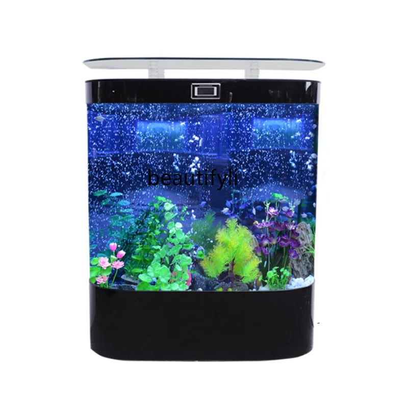 

Fish Tank Aquarium Household Living Room Small Glass Change Water Ecological Landscaping Large Bottom Filter