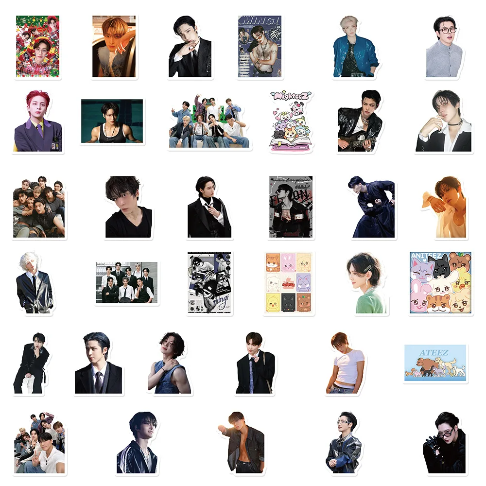 70 PZ Kpop Idol Adesivo ATEEZ Coreano Ragazzo Gruppo Adesivi FAI DA TE Bagagli Laptop Telefono Chitarra Skateboard Decalcomanie Impermeabili Giocattoli Regali