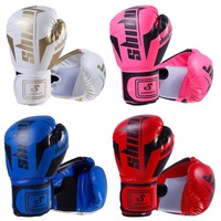 Fighting Gloves Muay Thai Kickboxing Gloves PU Leather Red/Blue Sparring Gloves Unisex Breathable Boxing Gloves Home Sport