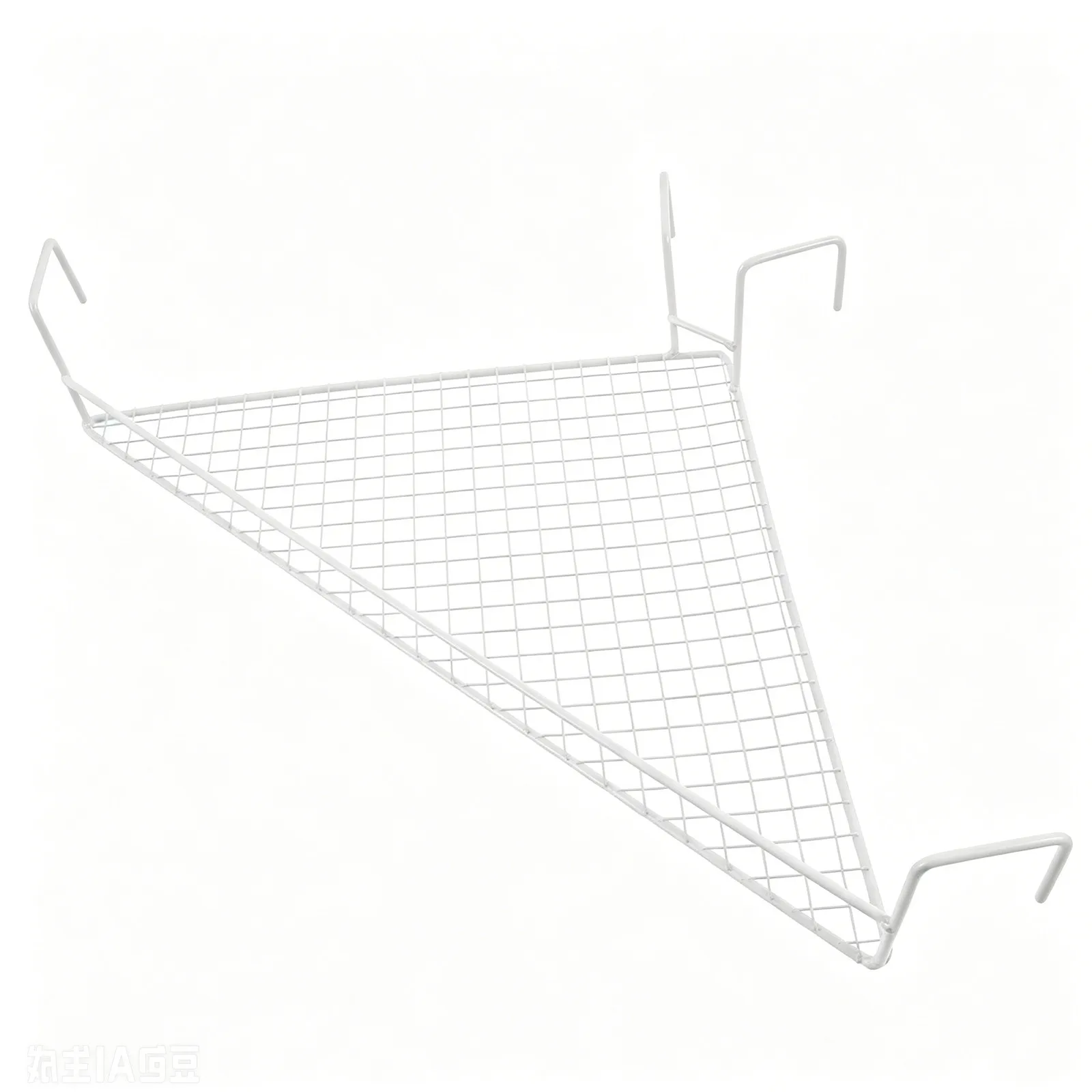 Corner Plant Rack Hanging Metal Wire Shelf Triangular Floating Balcony Railing Garden Patio Outdoor Plant Display Stand