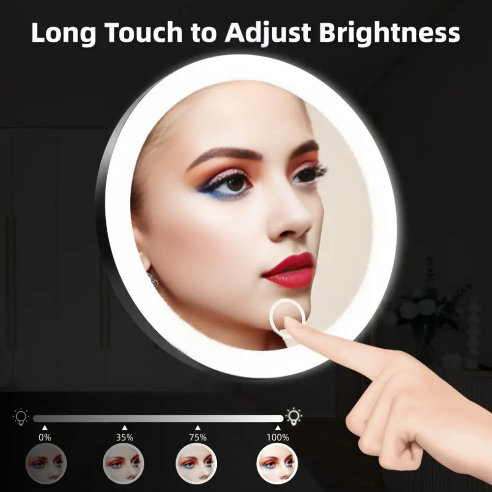 -color Led Makeup Mirror Portable 10/20/30x Magnifying Mirror with Dimmable Led Light Usb Rechargeable Suction Cup Ideal for Men