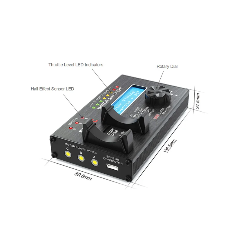 SKYRC Motor Analyzer Tester Detects the Motor KV Value Voltage and Current Revolution Angle Noise