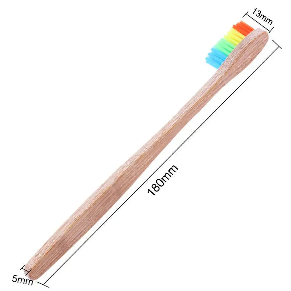 12Pcs Bamboo Toothbrush Antibacterial Biodegradable Handle Ergonomic Design Biodegradable Packaging Sensitive Gums Nylon