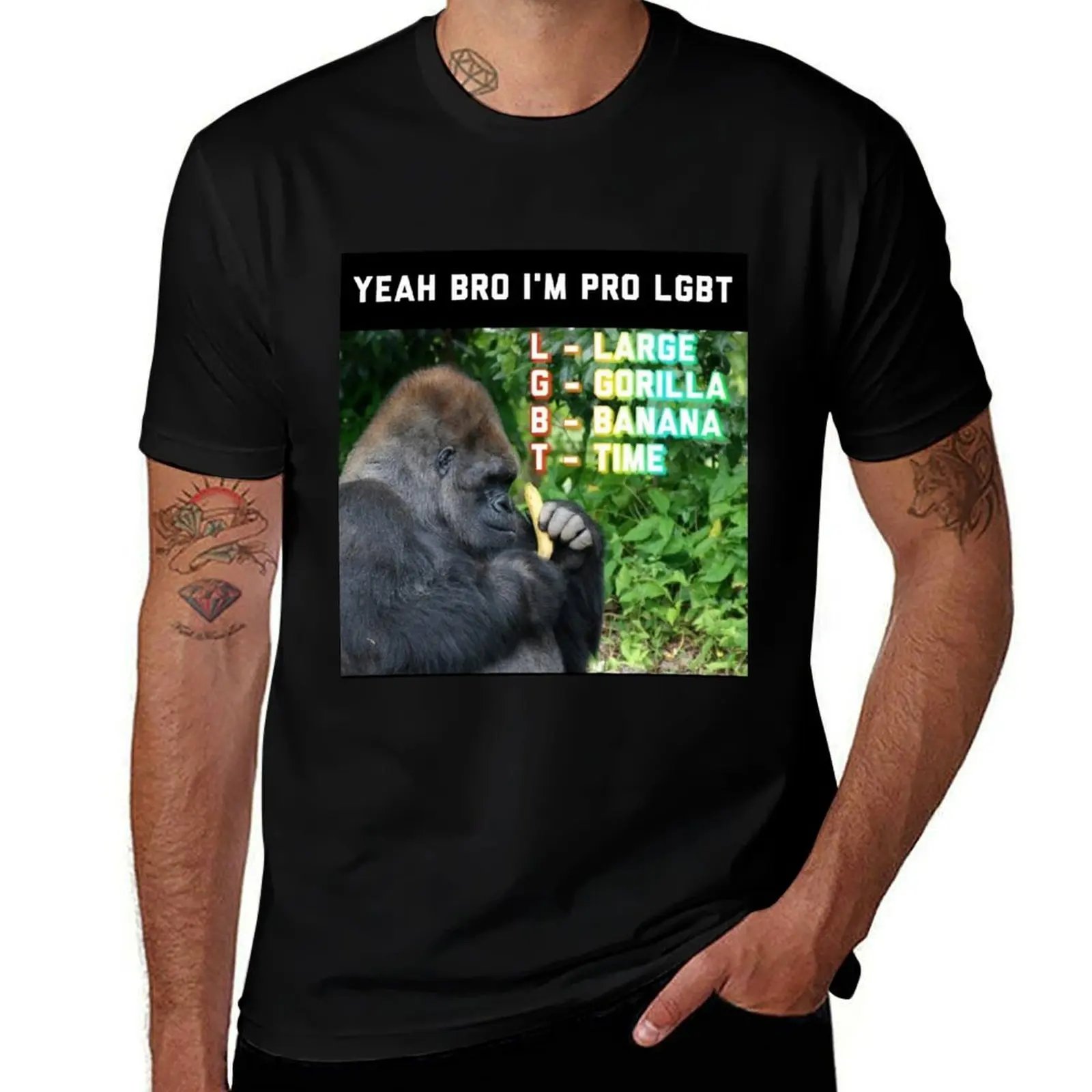 

LGBT (Large Gorilla Banana Time) T-Shirt t shirts for man graphic tees man t shirt luxury t shirt custom print T-Shirt