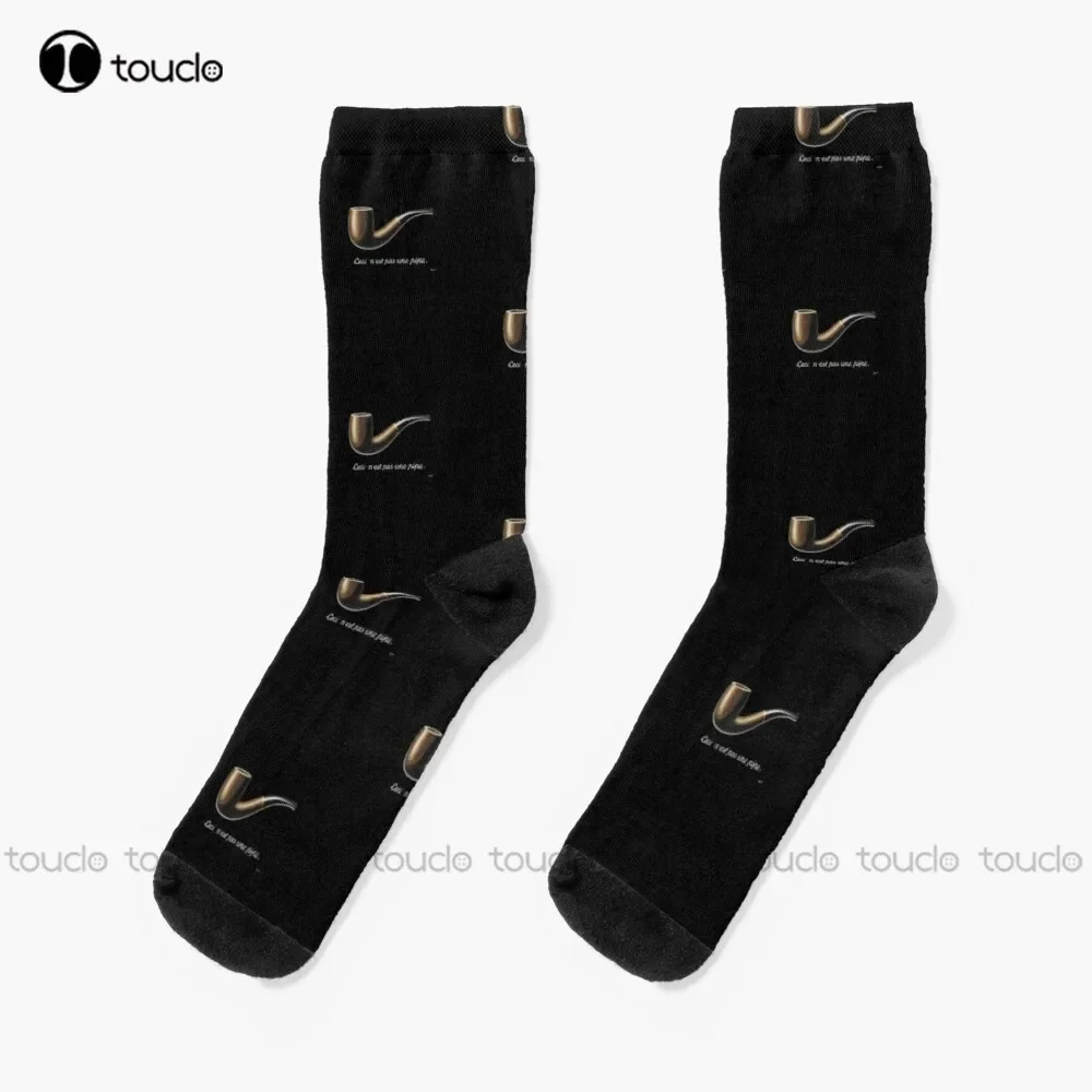 Este não é um tubo Ceci N&Amp;Amp; # 39;Est Pas Une Pipe Magritte inspirado camiseta esboço online loja camiseta loja meias