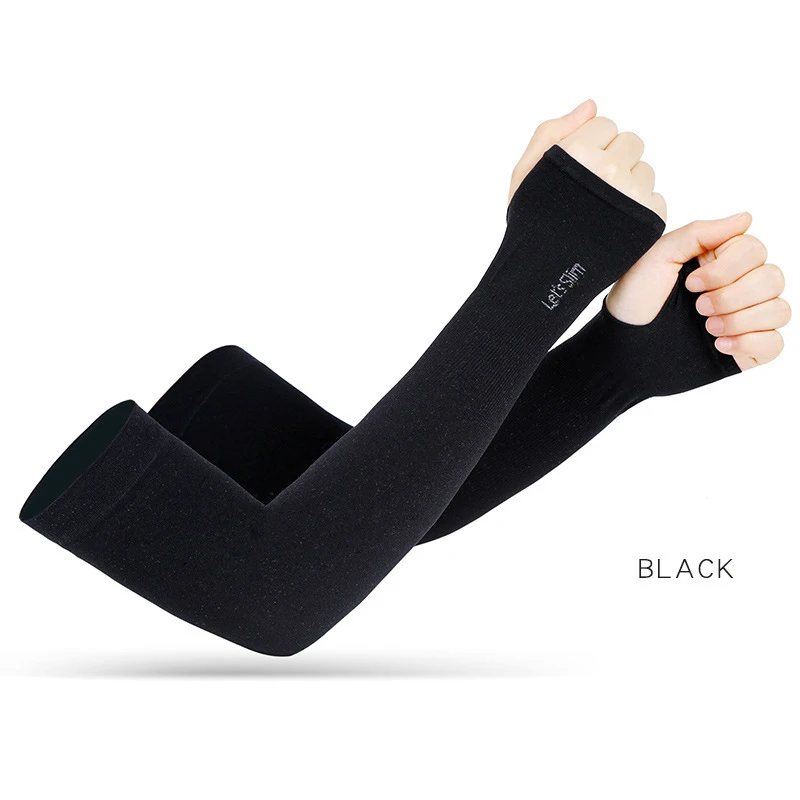 Anti-UV Arm Covers for Men Women Cycling Fingerless Gloves Summer Sport Ice Silk Cool Scarf Silk Elastic Arm Covers Driving