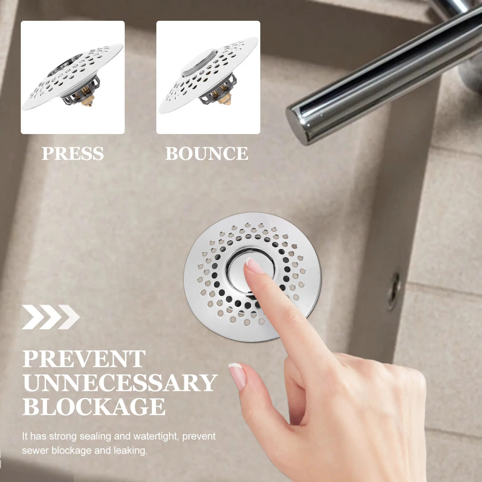 

Bathtub Drain Plug 1.6-2 Inch Durable Bathroom Sink Drainer Basin Drain Strainer Strong Sealing Leak Proof