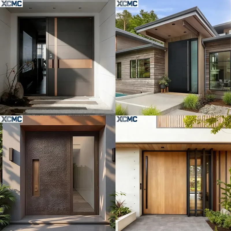 Customized Lightweight Aluminum Single-entry Door for Villa Hotel Outdoor Modern Handmade European-style Revolving