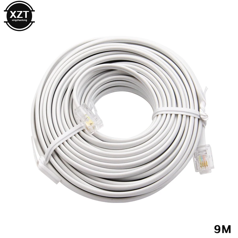 NEWEST 1M/10M/9M/6M/3M RJ11 male 6P2C Modular Telephone Phone Cables Extension Cable Wire