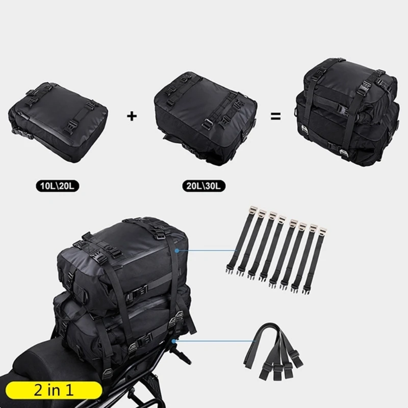 G7NA Wasserdichter Rucksack Hecktaschen Rücksitztasche Hecktasche Roller Gepäck – Detail 1