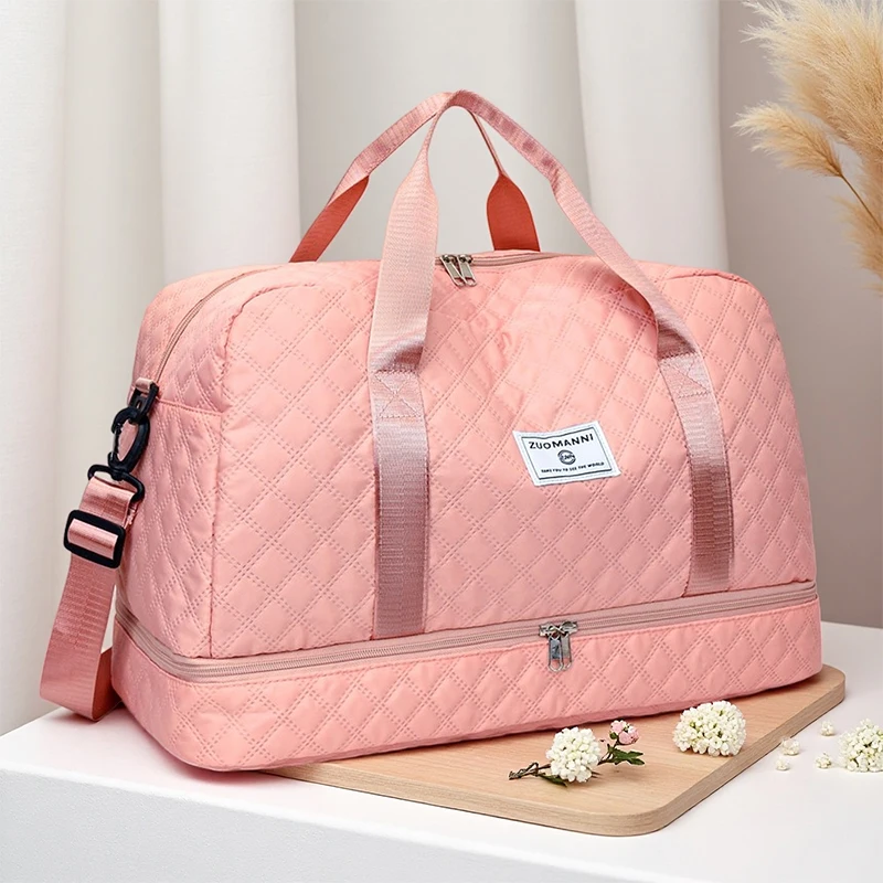 حقيبة أمتعة سفر عصرية متعددة الوظائف مع حجرة أحذية مستقلة، مناسبة للسفر والرياضة واللياقة البدنية والتخييم